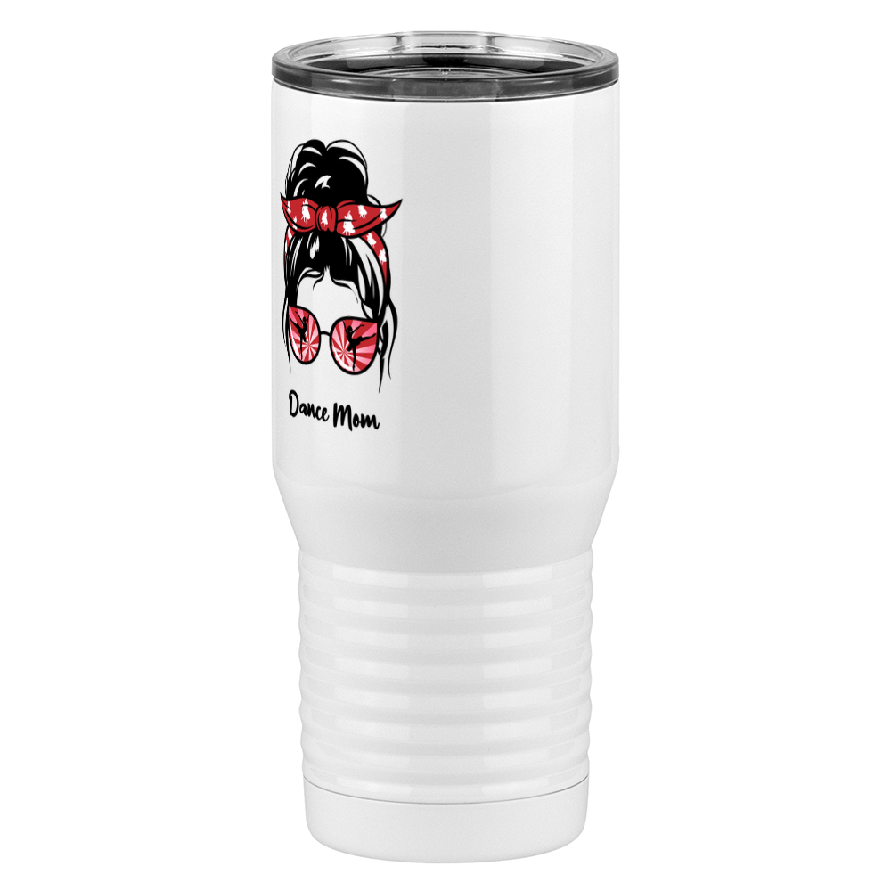 Personalized Messy Bun Tall Travel Tumbler (20 oz) - Dance Mom - Front Left View