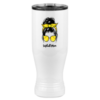 Thumbnail for Personalized Messy Bun Pilsner Tumbler (20 oz) - Softball Mom - Left View