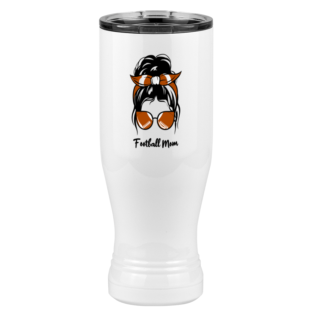 Personalized Messy Bun Pilsner Tumbler (20 oz) - Football Mom - Left View
