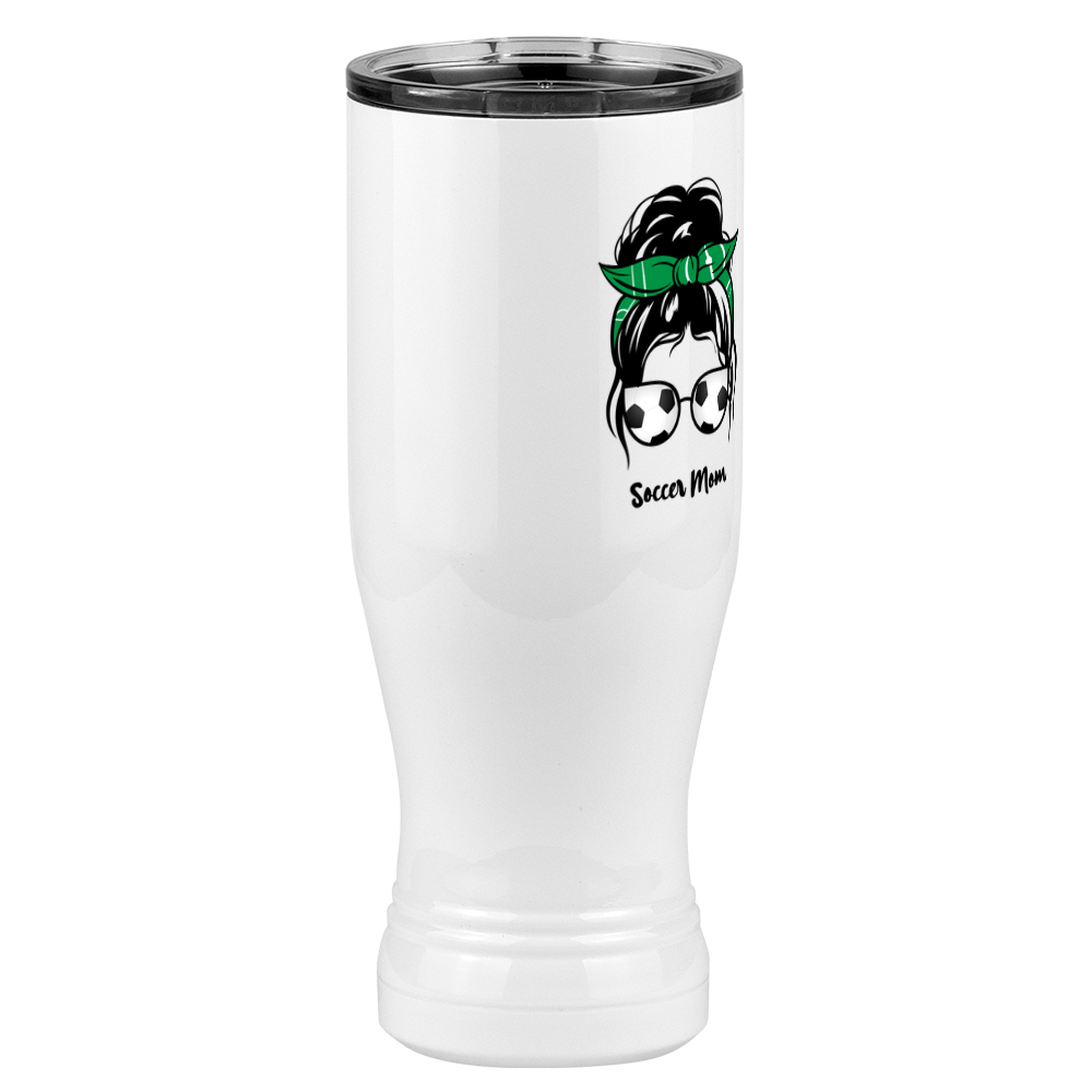 Personalized Messy Bun Pilsner Tumbler (20 oz) - Soccer Mom - Front Right View