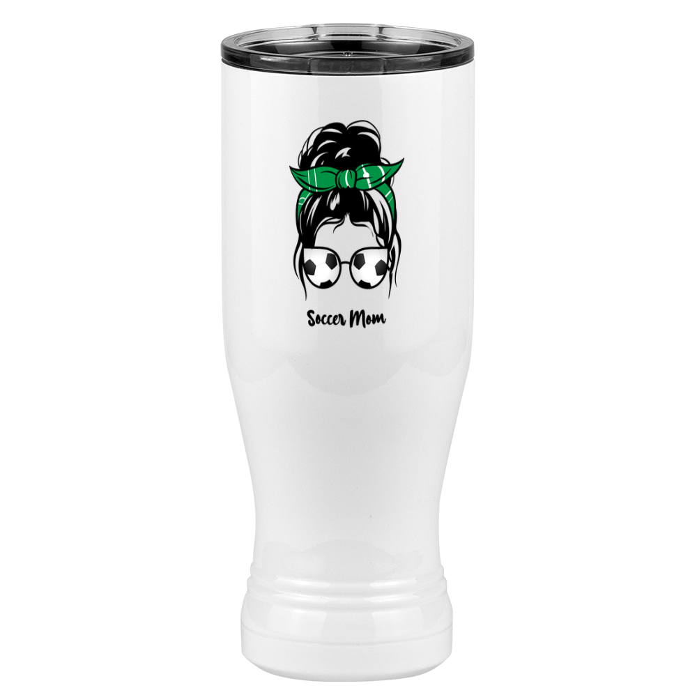 Personalized Messy Bun Pilsner Tumbler (20 oz) - Soccer Mom - Left View