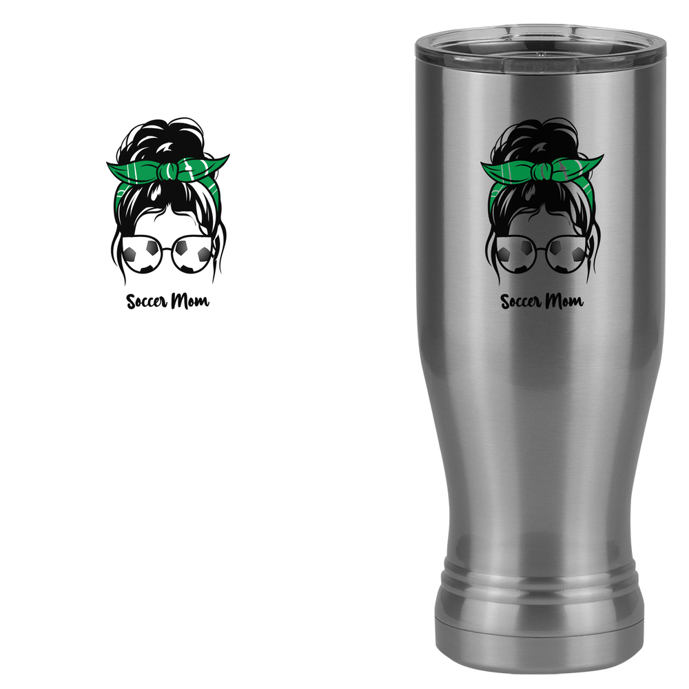 Personalized Messy Bun Pilsner Tumbler (20 oz) - Soccer Mom - Design View