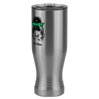 Thumbnail for Personalized Messy Bun Pilsner Tumbler (20 oz) - Soccer Mom - Front Left View