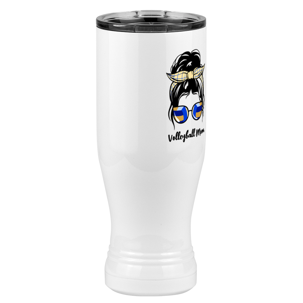 Personalized Messy Bun Pilsner Tumbler (20 oz) - Volleyball Mom - Front Right View
