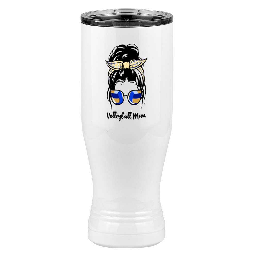 Personalized Messy Bun Pilsner Tumbler (20 oz) - Volleyball Mom - Left View