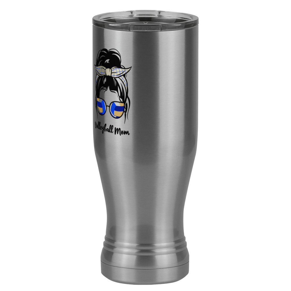 Personalized Messy Bun Pilsner Tumbler (20 oz) - Volleyball Mom - Front Left View