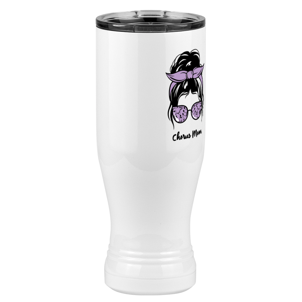 Personalized Messy Bun Pilsner Tumbler (20 oz) - Chorus Mom - Front Right View