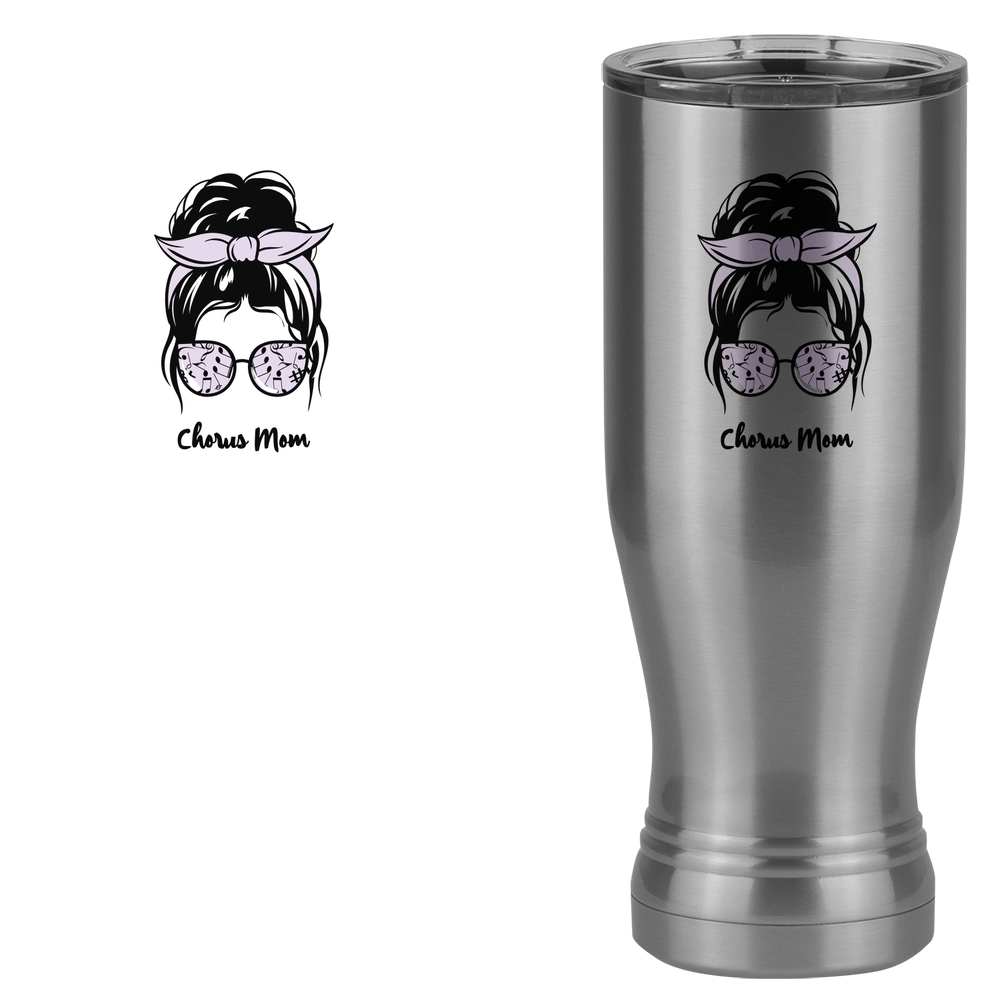 Personalized Messy Bun Pilsner Tumbler (20 oz) - Chorus Mom - Design View