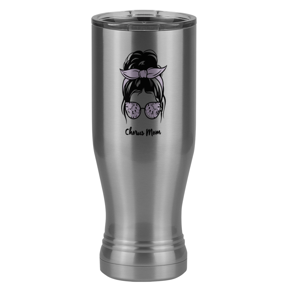 Personalized Messy Bun Pilsner Tumbler (20 oz) - Chorus Mom - Left View