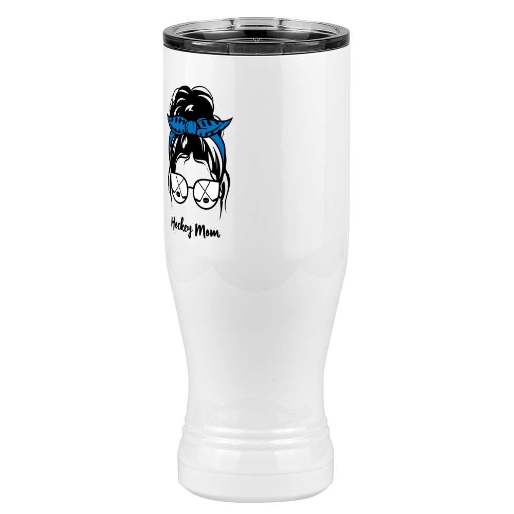 Personalized Messy Bun Pilsner Tumbler (20 oz) - Hockey Mom - Front Left View