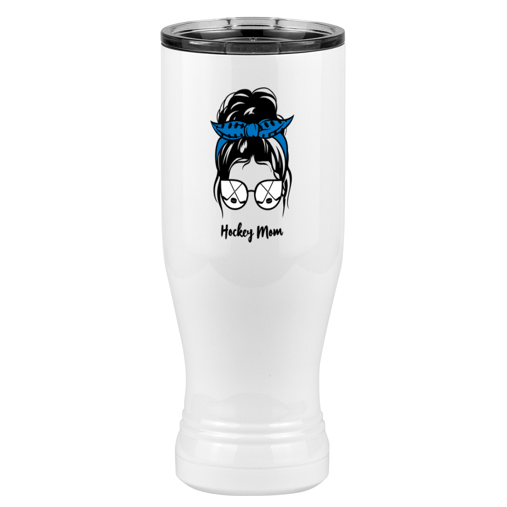 Personalized Messy Bun Pilsner Tumbler (20 oz) - Hockey Mom - Left View
