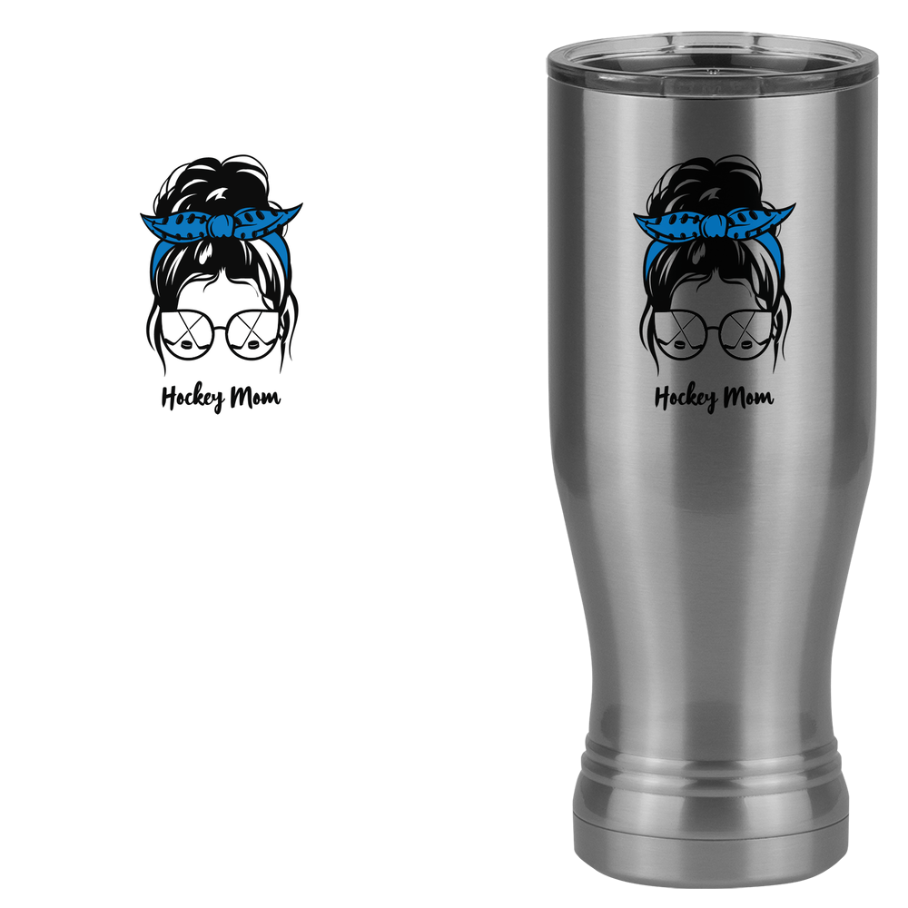 Personalized Messy Bun Pilsner Tumbler (20 oz) - Hockey Mom - Design View