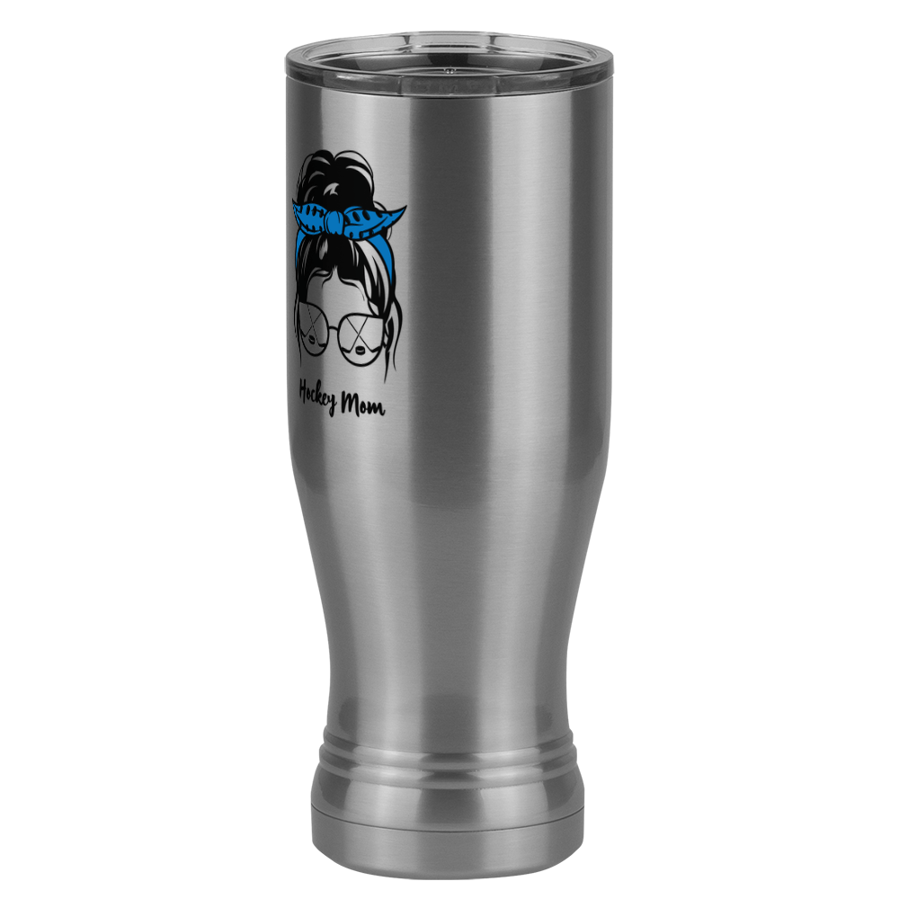 Personalized Messy Bun Pilsner Tumbler (20 oz) - Hockey Mom - Front Left View