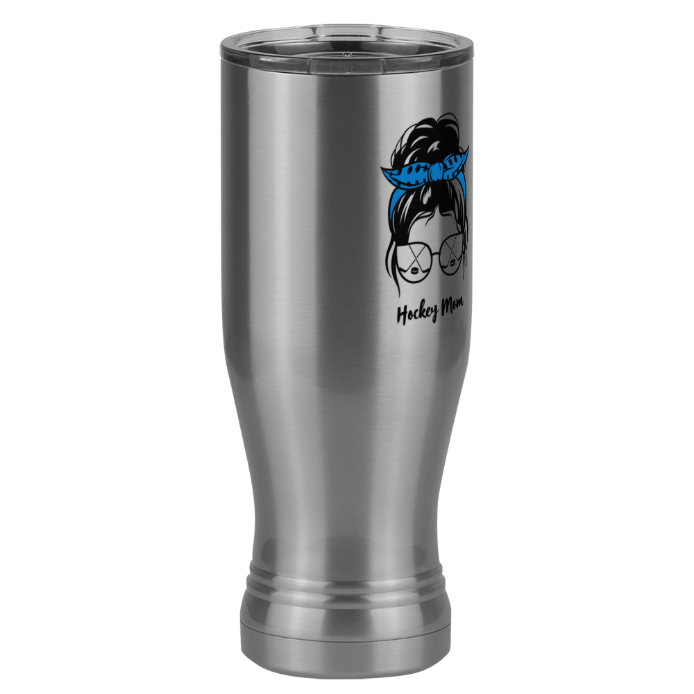 Personalized Messy Bun Pilsner Tumbler (20 oz) - Hockey Mom - Front Right View