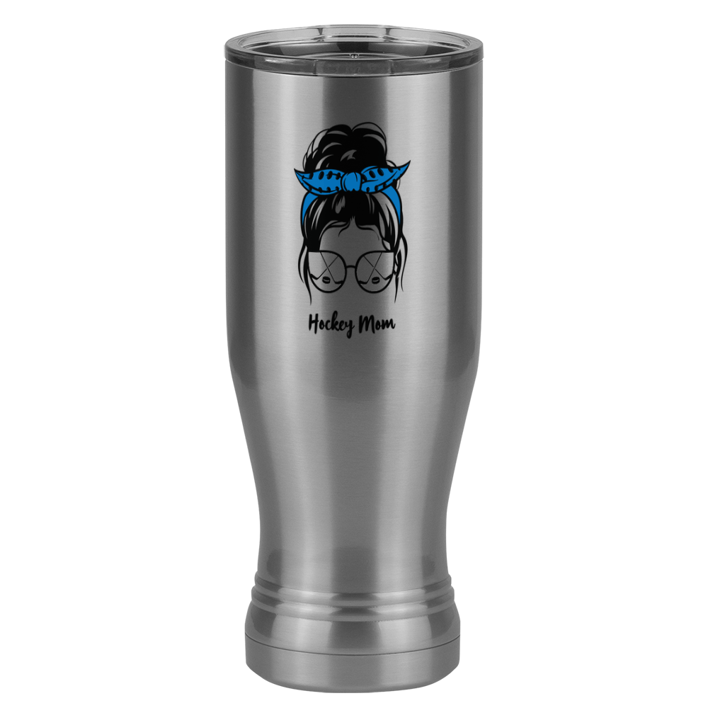 Personalized Messy Bun Pilsner Tumbler (20 oz) - Hockey Mom - Left View
