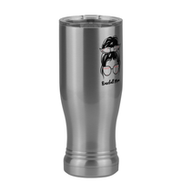 Thumbnail for Personalized Messy Bun Pilsner Tumbler (14 oz) - Baseball Mom - Front Right View