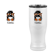 Thumbnail for Personalized Messy Bun Pilsner Tumbler (14 oz) - Football Mom - Design View