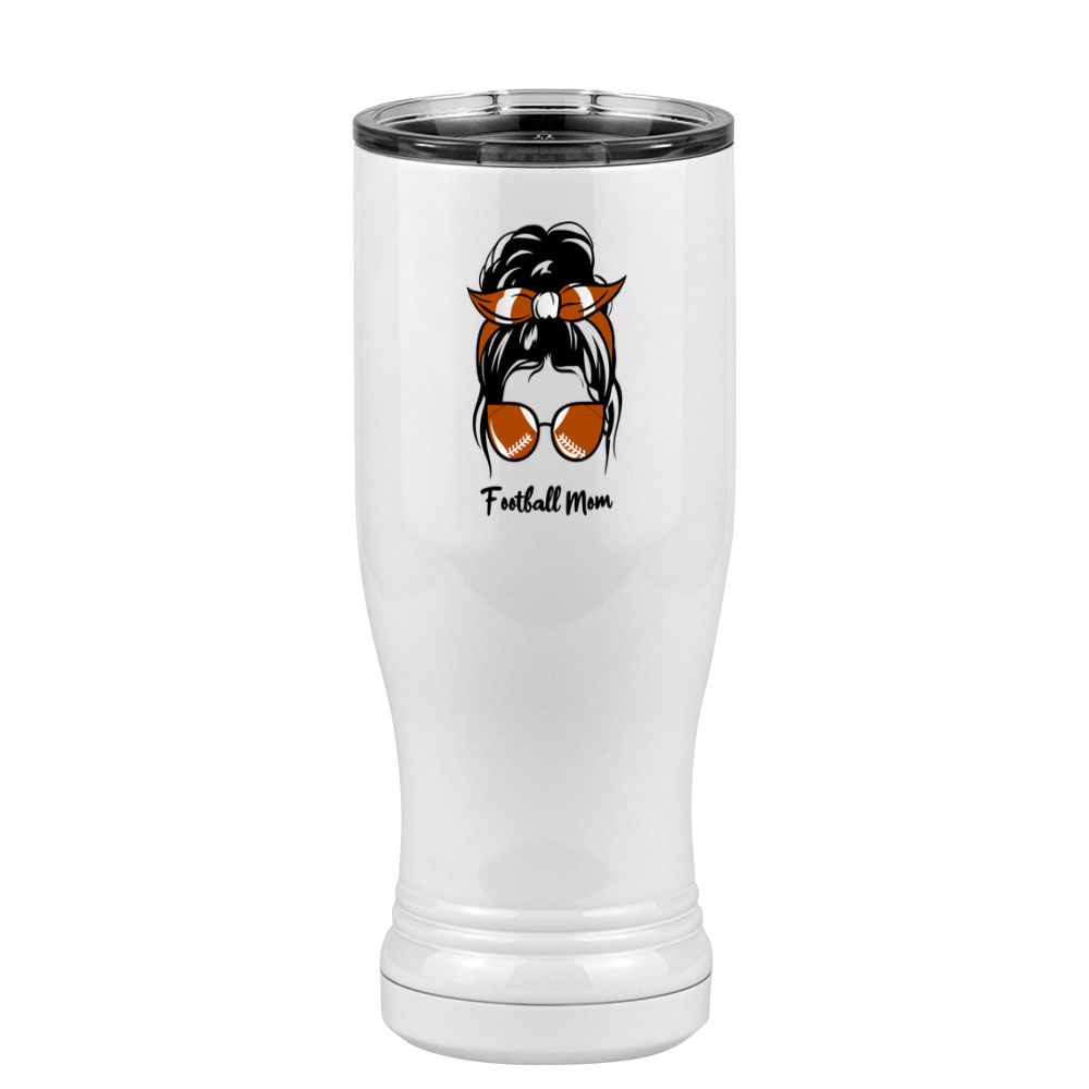 Personalized Messy Bun Pilsner Tumbler (14 oz) - Football Mom - Left View