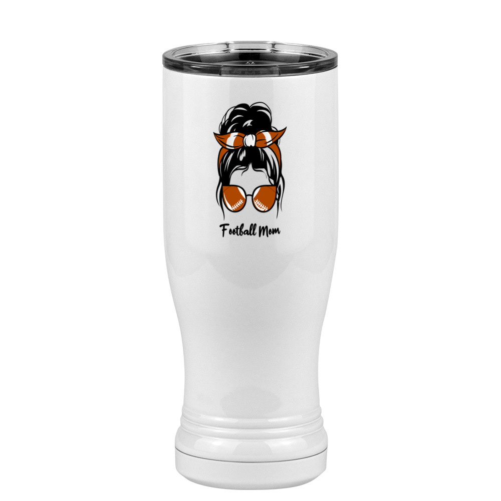 Personalized Messy Bun Pilsner Tumbler (14 oz) - Football Mom - Right View