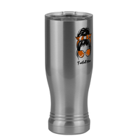 Thumbnail for Personalized Messy Bun Pilsner Tumbler (14 oz) - Football Mom - Front Right View
