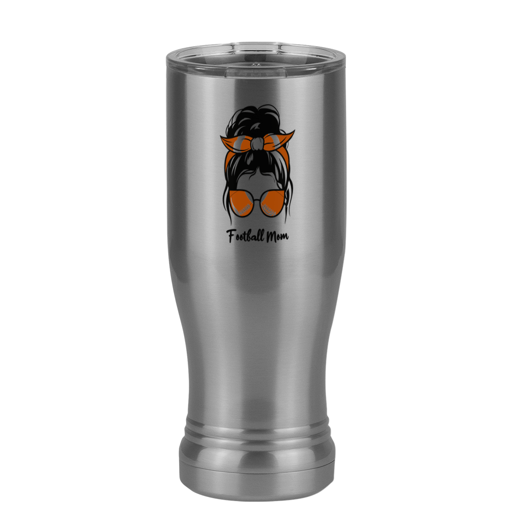 Personalized Messy Bun Pilsner Tumbler (14 oz) - Football Mom - Left View