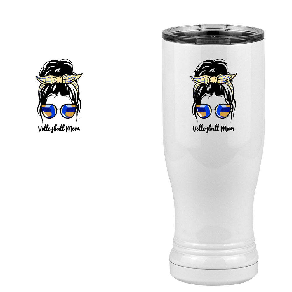 Personalized Messy Bun Pilsner Tumbler (14 oz) - Volleyball Mom - Design View