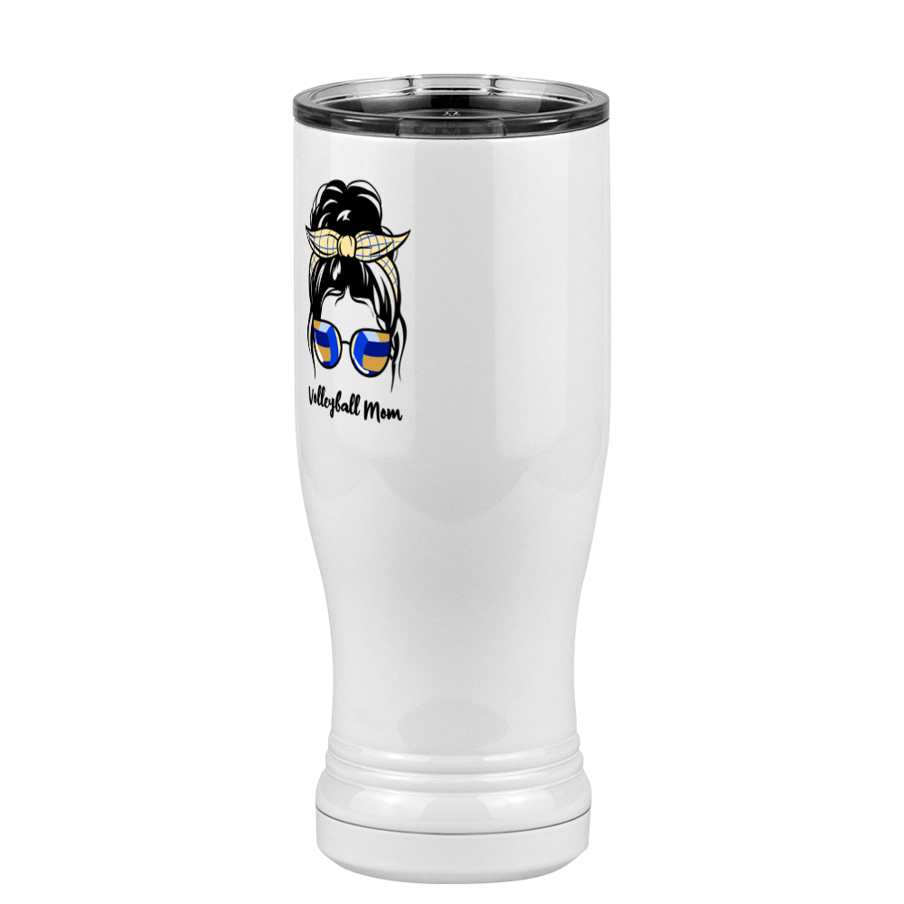 Personalized Messy Bun Pilsner Tumbler (14 oz) - Volleyball Mom - Front Left View
