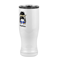 Thumbnail for Personalized Messy Bun Pilsner Tumbler (14 oz) - Volleyball Mom - Front Left View