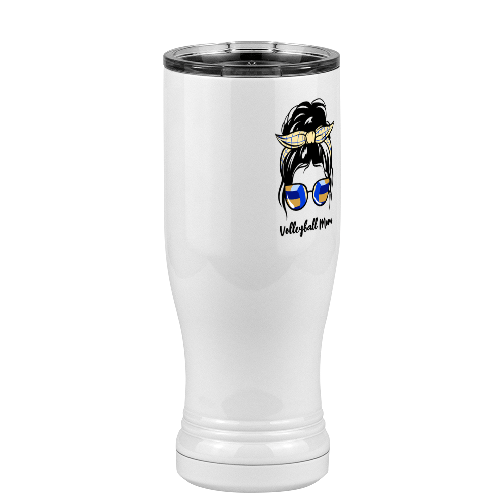 Personalized Messy Bun Pilsner Tumbler (14 oz) - Volleyball Mom - Front Right View