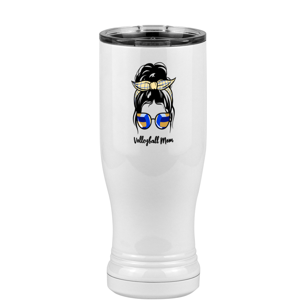 Personalized Messy Bun Pilsner Tumbler (14 oz) - Volleyball Mom - Left View