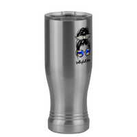 Thumbnail for Personalized Messy Bun Pilsner Tumbler (14 oz) - Volleyball Mom - Front Right View