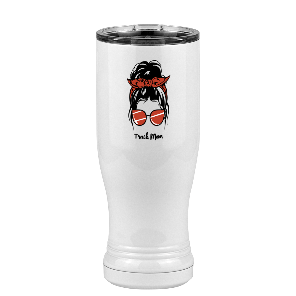 Personalized Messy Bun Pilsner Tumbler (14 oz) - Track  Mom - Left View