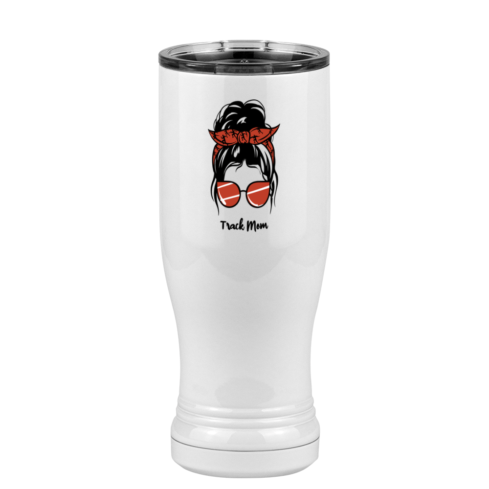 Personalized Messy Bun Pilsner Tumbler (14 oz) - Track  Mom - Right View