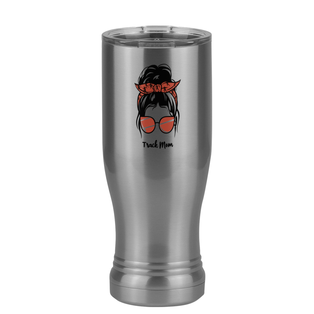 Personalized Messy Bun Pilsner Tumbler (14 oz) - Track  Mom - Left View