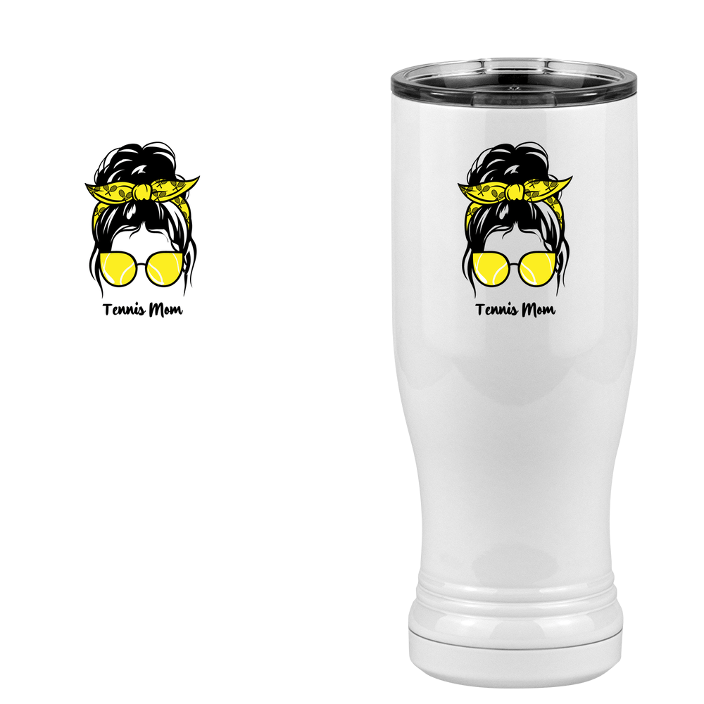 Personalized Messy Bun Pilsner Tumbler (14 oz) - Tennis Mom - Design View