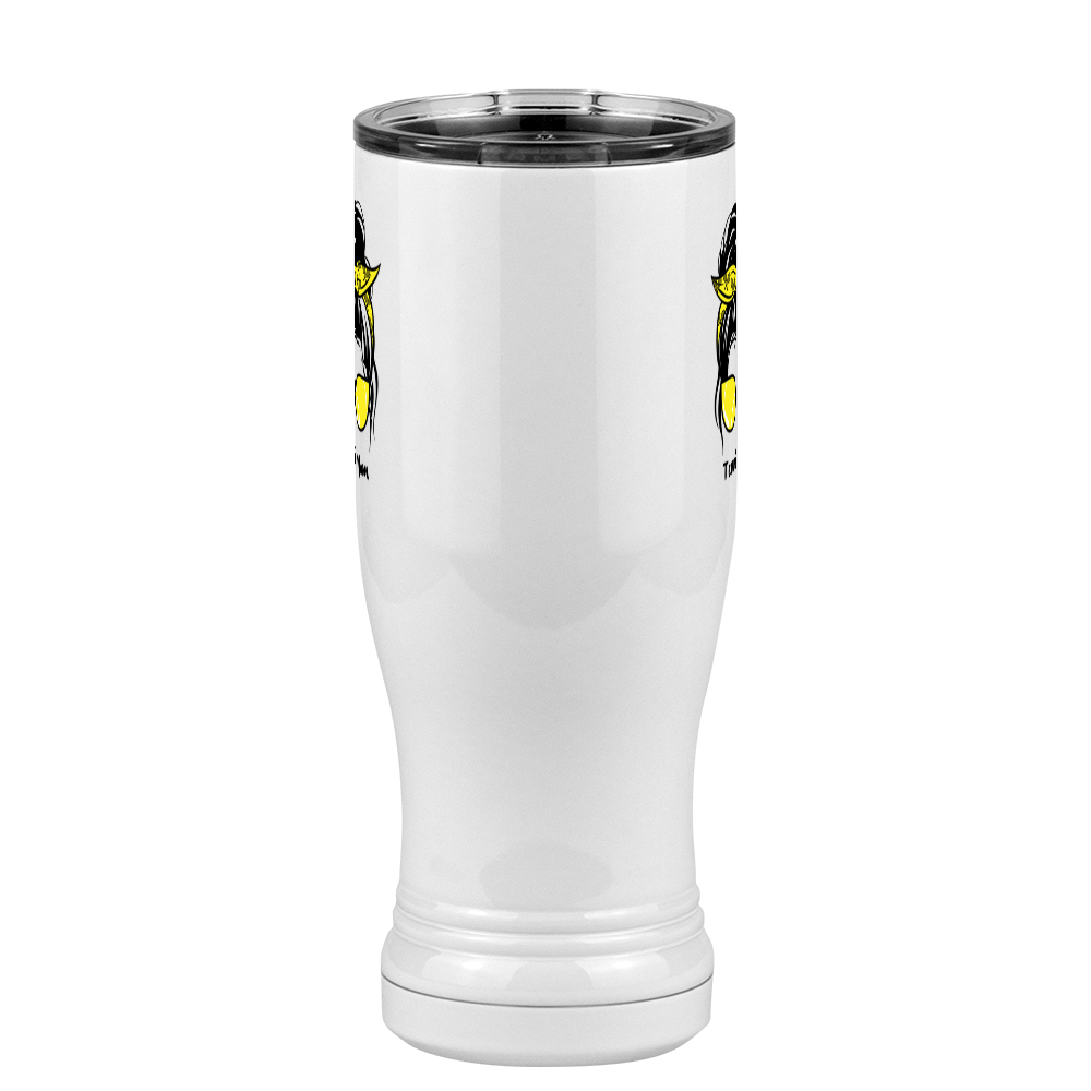 Personalized Messy Bun Pilsner Tumbler (14 oz) - Tennis Mom - Front View