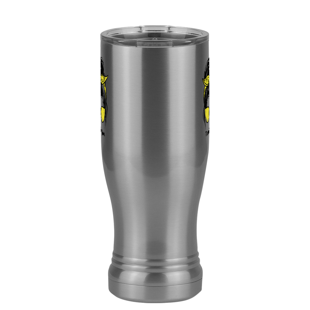Personalized Messy Bun Pilsner Tumbler (14 oz) - Tennis Mom - Front View