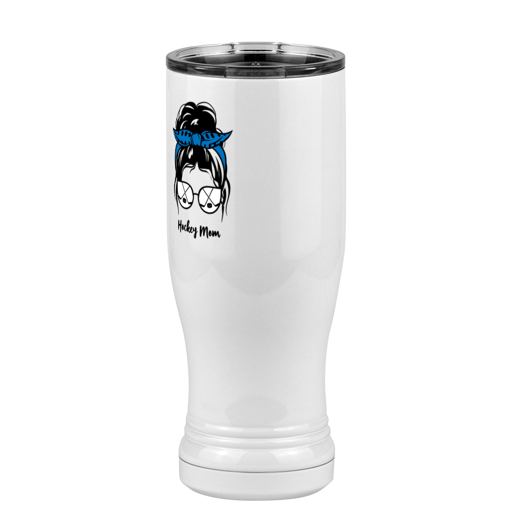 Personalized Messy Bun Pilsner Tumbler (14 oz) - Hockey Mom - Front Left View
