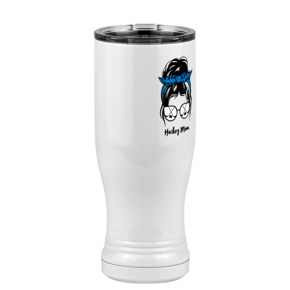 Personalized Messy Bun Pilsner Tumbler (14 oz) - Hockey Mom - Front Right View
