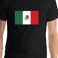 Thumbnail for Mexico Flag T-Shirt - Black - Shirt Close-Up View