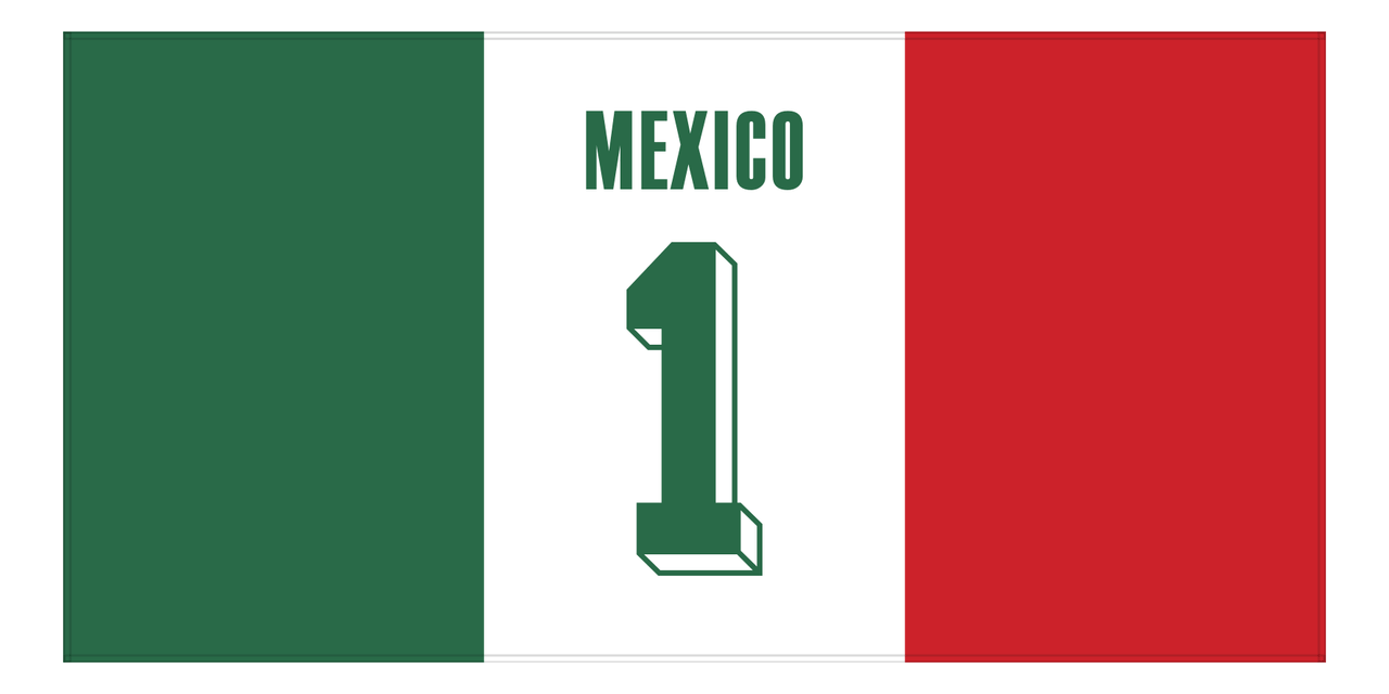 Personalized Mexico Jersey Number Beach Towel - Front View