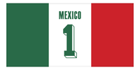 Thumbnail for Personalized Mexico Jersey Number Beach Towel - Front View