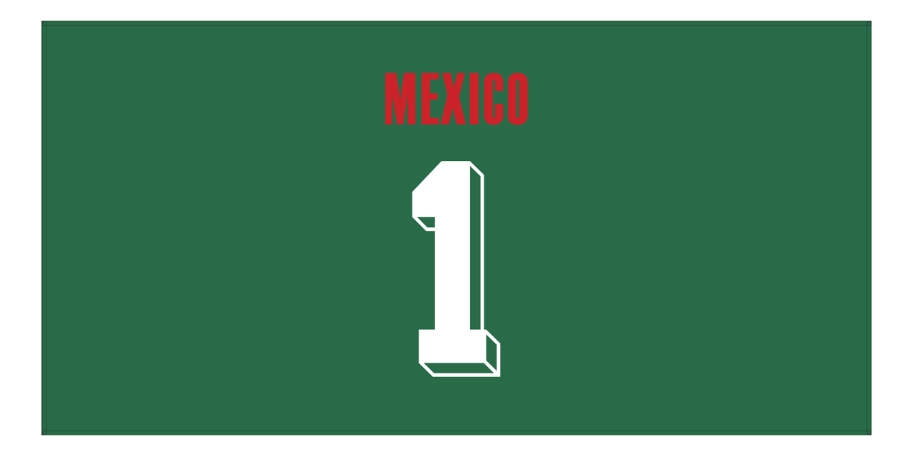 Personalized Mexico Jersey Number Beach Towel - Green - Front View