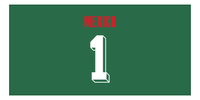 Thumbnail for Personalized Mexico Jersey Number Beach Towel - Green - Front View