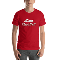 Thumbnail for Personalized Miami Basketball T-Shirt - Red - Shirt View