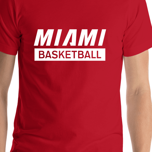 Miami Basketball T-Shirt - Red - Shirt Close-Up View