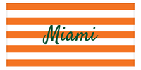 Thumbnail for Personalized Miami Striped Beach Towel - Orange and White - Front View