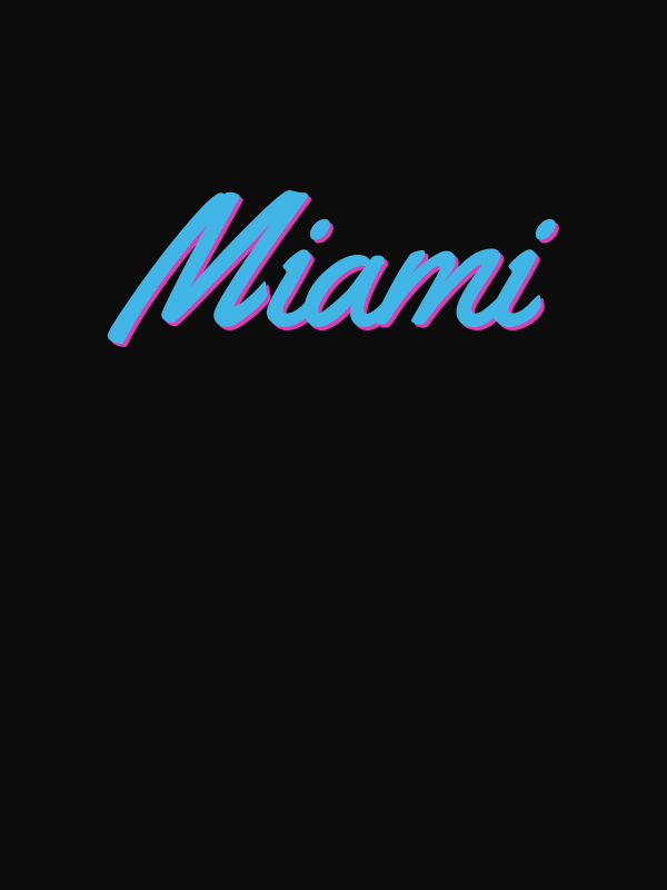 Personalized Miami T-Shirt - Black - Decorate View