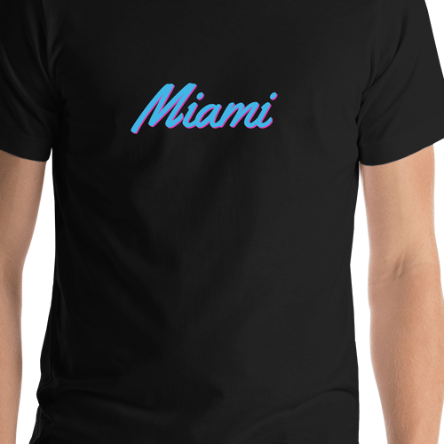 Personalized Miami T-Shirt - Black - Shirt Close-Up View