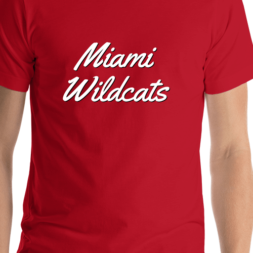 Personalized Miami T-Shirt - Red - Shirt Close-Up View